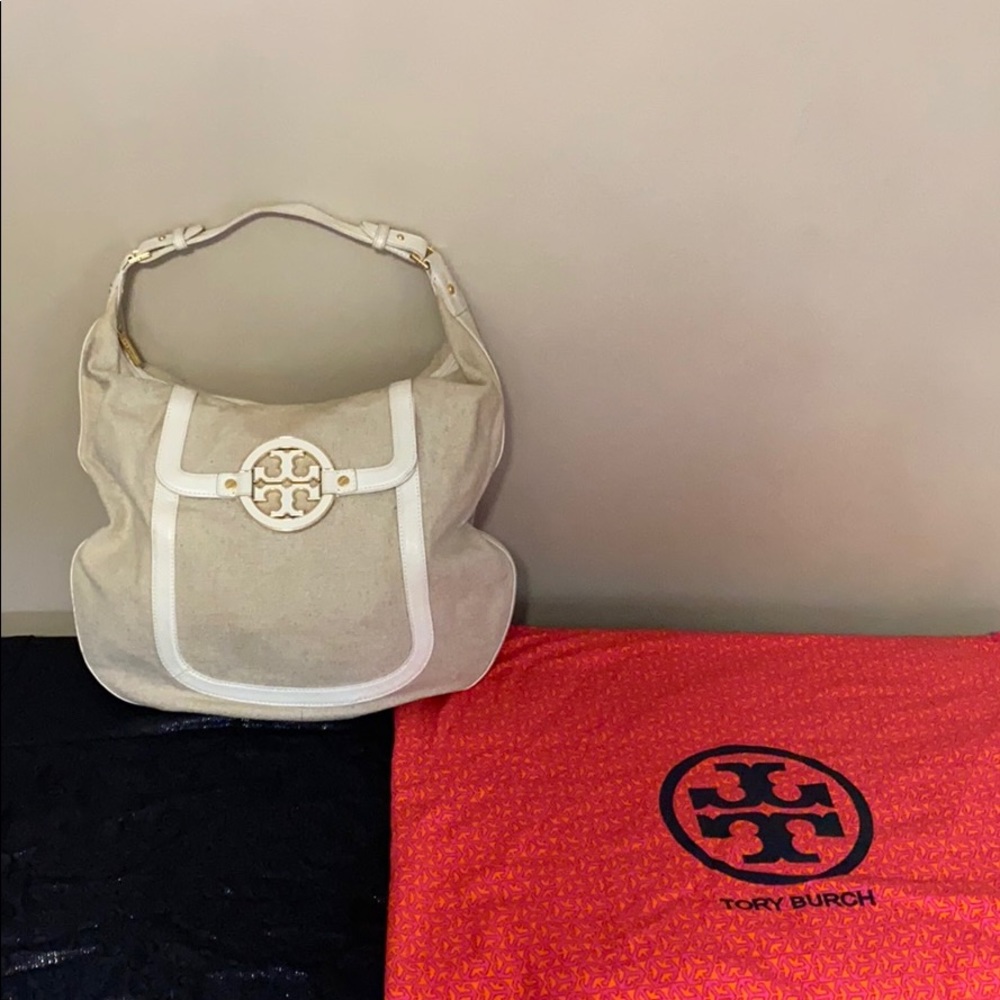 Tory Burch Cream Canvas Over the Shoulder handbag